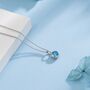 Sterling Silver Aquamarine Blue Cz Bubble Pendant Necklace, thumbnail 4 of 12