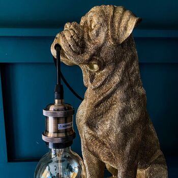 Boxer Bruno Dog Gold Table Lamp, 2 of 6