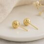 9ct Yellow Gold Diamond Cut Ball Stud Earrings – 7mm, thumbnail 3 of 5
