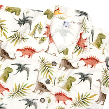 Dinosaurs Brushed Cotton Long Pyjama Set, 2 of 3