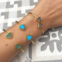 Gold Plated Bangle With Triangle Gemstones, thumbnail 1 of 5