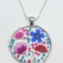 Statement Necklace With Multicolour Flowers In Silver, thumbnail 12 of 12
