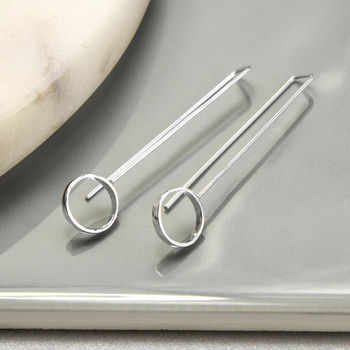 Sterling Silver Art Deco Threader Earrings, 2 of 5