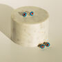 Sterling Silver Blue And Red Enamel Stud Earrings, thumbnail 5 of 11