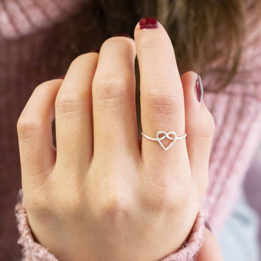 Sterling Silver Friendship Knot Heart Ring By Joy by Corrine Smith