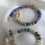 Lapis Lazuli, Labradorite And Jade Gemstone Bracelet – Gold Plated Charm Holder Clasp, 17cm, Healing Crystal Gift For Her, thumbnail 1 of 7