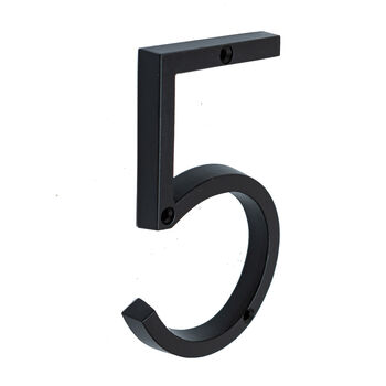 Brass Bee Premium House Numbers Black Finish Five Inch, 7 of 11