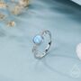 Sterling Silver Blue Opal Olive Leaf Ring, thumbnail 1 of 11
