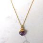 Amethyst Birthstone Necklace, February, Gold Plated, thumbnail 3 of 6