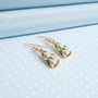Hand Painted Snowdrop Dropper Earrings, thumbnail 3 of 4