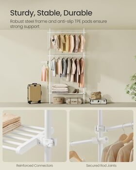 Adjustable Clothes Rail With Three Tier Storage, 5 of 6