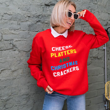 Cheese Platters And Christmas Crackers Jumper, 2 of 6