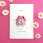 Personalised Birth Flower New Baby Origami Card, thumbnail 1 of 7