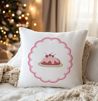 Cherry Christmas Pudding Cushion, 5 of 5