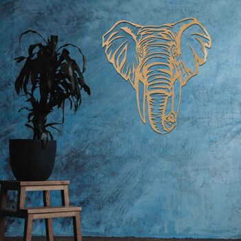 Majestic Wooden Elephant Wall Art Birthday Gift, 8 of 10