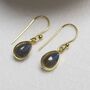 Gold Plated Labradorite Teardrop Earrings, thumbnail 3 of 5