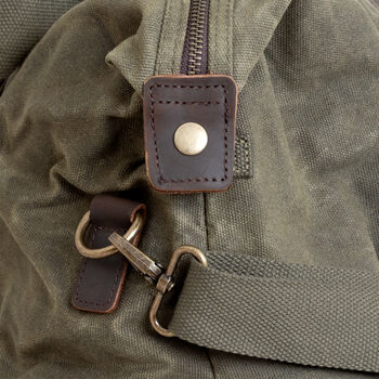 Monogrammed Luxury Waxed Canvas Holdall, 4 of 12