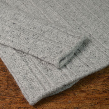 T Lab Alpina Donegal Wool Soft Grey Scottish Jumper, 4 of 7