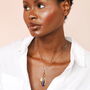 Semi Precious Celestial Moon Charm Necklace In Gold Plating, thumbnail 3 of 4