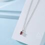 Tiny Genuine Garnet Oval Pendant Necklace, thumbnail 7 of 11
