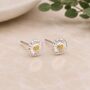 Sterling Silver And Gold Sunflower Stud Earrings, thumbnail 1 of 5