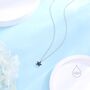 Tiny Black Cz Flower Necklace In Sterling Silver, thumbnail 3 of 12