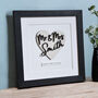 Mr And Mrs Wooden Heart Personalised Wedding Print, thumbnail 4 of 4