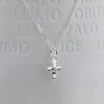 Silver Christening Cross Necklace, 2 of 4