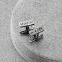 Personalised Rectangle Oxidised Silver Cufflinks, thumbnail 2 of 4