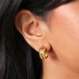 Double Ridge Hoop Earrings, thumbnail 3 of 4