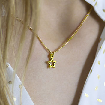Gold Plated Star Necklace, 3 of 9