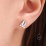 Sterling Silver Mismatched Sailing Boat And Anchor Stud Earrings, thumbnail 2 of 11