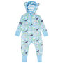 Blue Hooded Baby Romper, thumbnail 3 of 4