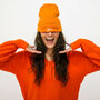 Bright Orange Colourful Beanie Supporting Homelessness, thumbnail 1 of 3