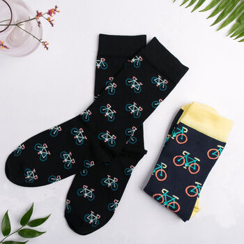 Men's Ethical Bicycle Sock Cycling Gift, 2 of 4