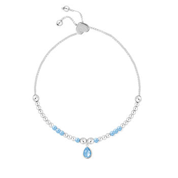 December Blue Topaz Birthstone Charm Bracelet Gift, 2 of 4