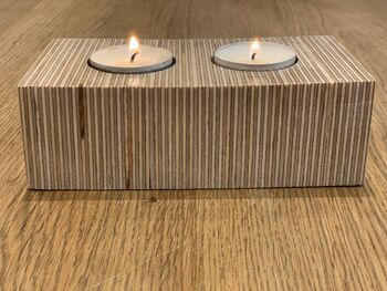 Birchwood Ply Rectangular Tealight Holder, 11 of 12