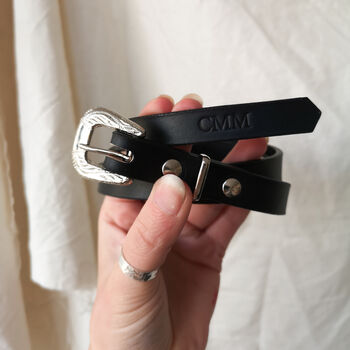 Personalised Western Style Leather Belt, 8 of 11