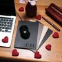 Personalised Home Office Mini Premium Bonded Leather Mouse Mat Valentine's Day Gift For Him Or Her, thumbnail 1 of 8