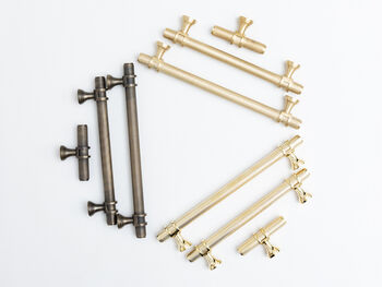 Solid Brass Knurled Kitchen Pull Handles And Knobs, 5 of 12