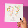 Floral Fun Personalised 97th Birthday Card, thumbnail 1 of 5