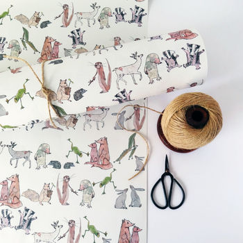 Recycled Animal Wrapping Paper Three Sheets, 5 of 10