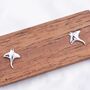 Sterling Silver Manta Ray Stud Earrings, thumbnail 3 of 10