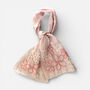 Hand Embroidered 100% Linen Scarf In Pale Pink With French Knot Flower Details, thumbnail 1 of 5