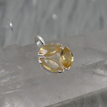 Citrine Silver Floral Pendant: November Birthstone, 3 of 8