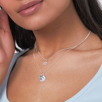 Genuine Blue Topaz Cz Necklace In Sterling Silver, 9 of 12