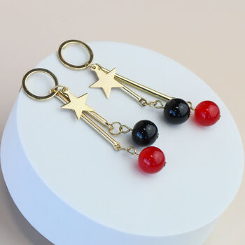 Gold Star And Beads Dangle Earrings, 3 of 3