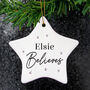 Personalised Believes Ceramic Star Decoration, thumbnail 2 of 2