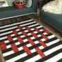 Handwoven Sheep Wool Rug Red And Black Stripes, thumbnail 3 of 12