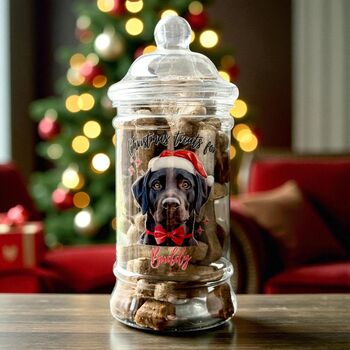 Personalised Christmas Dog Treat Jar, 2 of 4